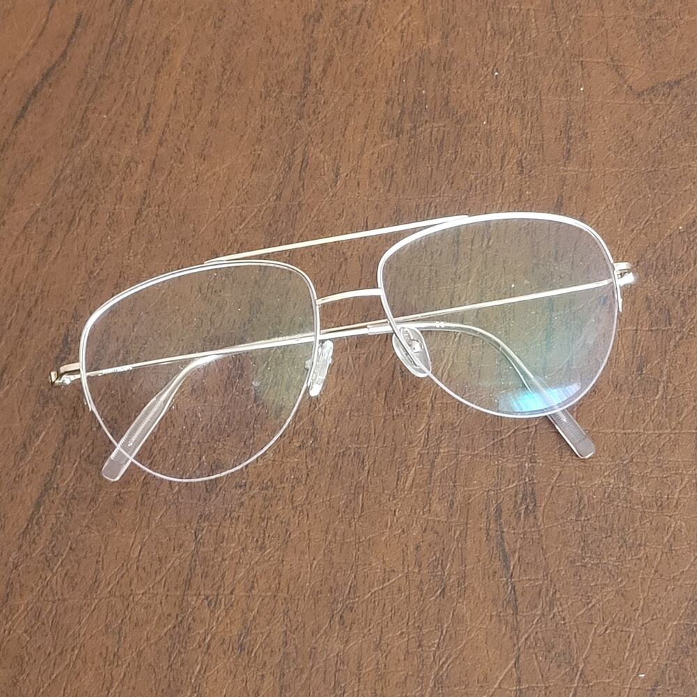 Montblanc MB0077O 002 pilot eyeglasses frame semi-rimless 57x16x145